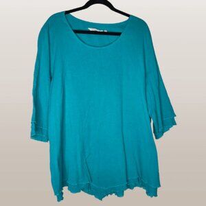 Soft Surroundings Asymmetric Gauzy Tunic Aqua